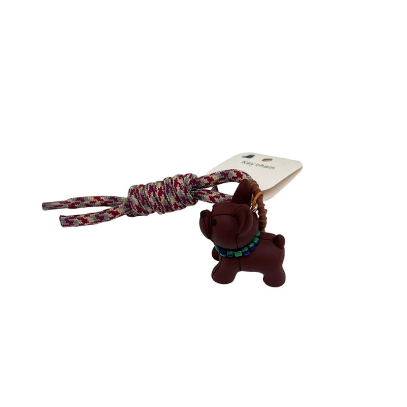 Midi Dog-Shaped Keychain with Multicolor Rope - Image 2
